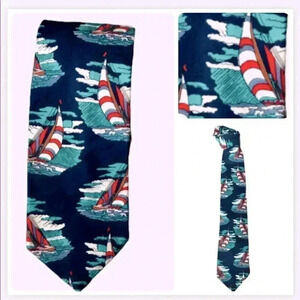 Gant blue AND RED SAILBOAT PRINT NECK TIE